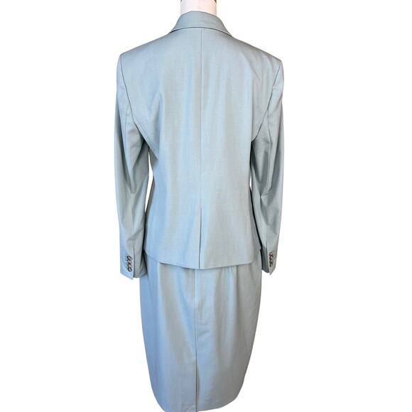 Calvin Klein Womens Skirt Suit 2 Piece Separates Green Size 10 Career Office - Picture 2 of 8